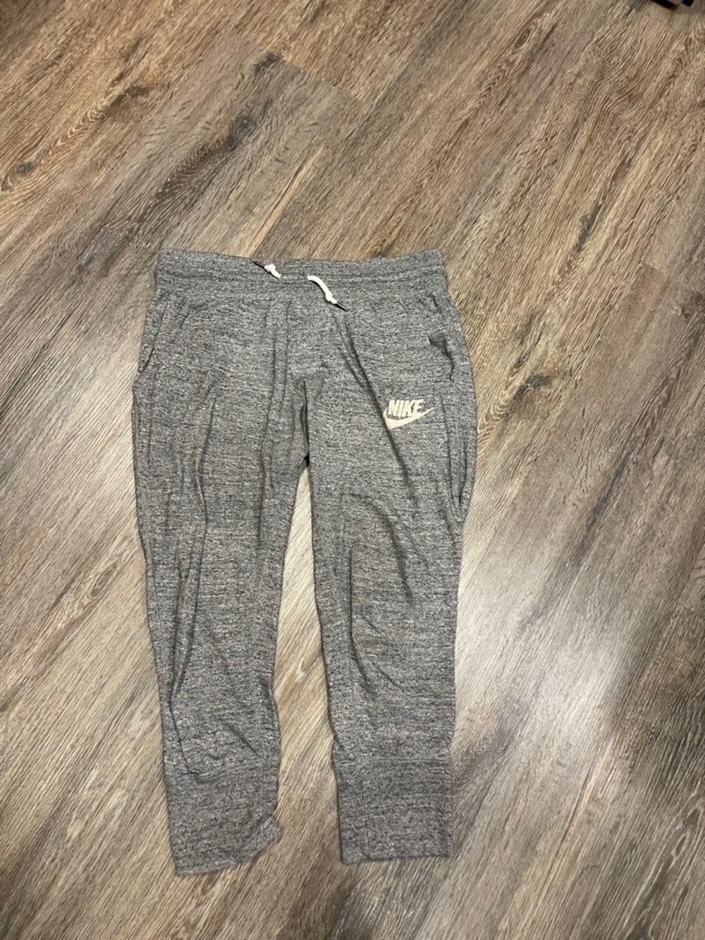 Nike Gray Heather Jogger Pants with White Swoosh